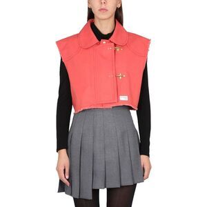 FAY Cropped Toggle Vest with Collar Women RED Vests